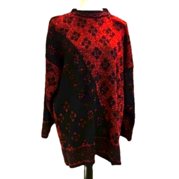Trimmings Sweaters - Vintage Trimmings Plus Brand Copper & Black Sparkling Sweater Size 20W